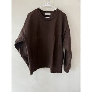 Talentless Crewneck Sweatshirt Women’s Large L XL Brown Minimalist Pullover Top